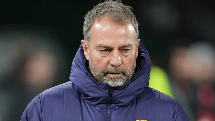 Hansi Flick, Head Coach of FC Barcelona, looks on prior to the Copa del Rey game. 

