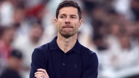 Xabi Alonso while coaching Real Madrid, during the Spanish Super Cup.
