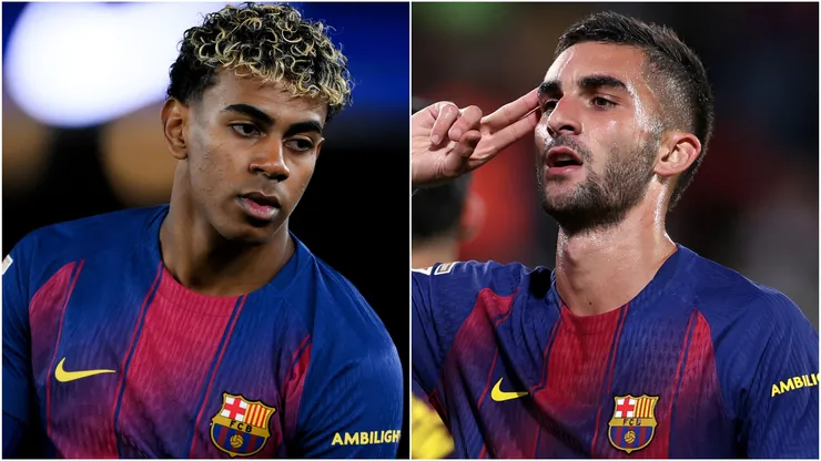 Barcelona stars Lamine Yamal and Ferran Torres. 
