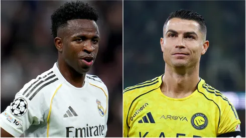 Vinicius Junior of Real Madrid and Cristiano Ronaldo of Al Nassr.