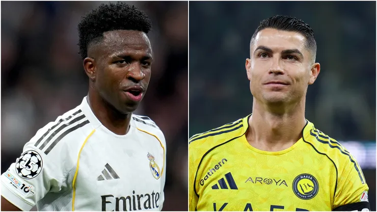 Vinicius Junior of Real Madrid and Cristiano Ronaldo of Al Nassr.