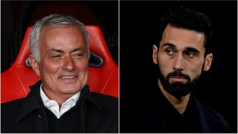 Benfica coach Jose Mourinho and Real Madrid coach Alvaro Arbeloa.