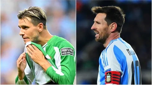 Real Betis midfielder Giovani Lo Celso and Argentina star Lionel Messi.