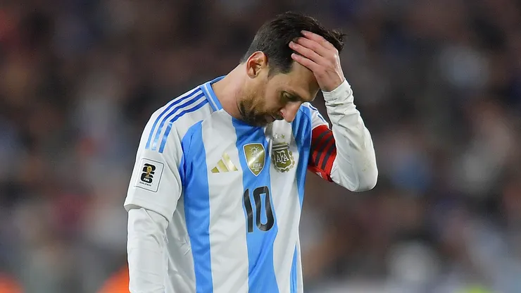 Lionel Messi playing for Argentina.
