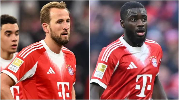 Bayern Munich's Harry Kane and Dayot Upamecano.
