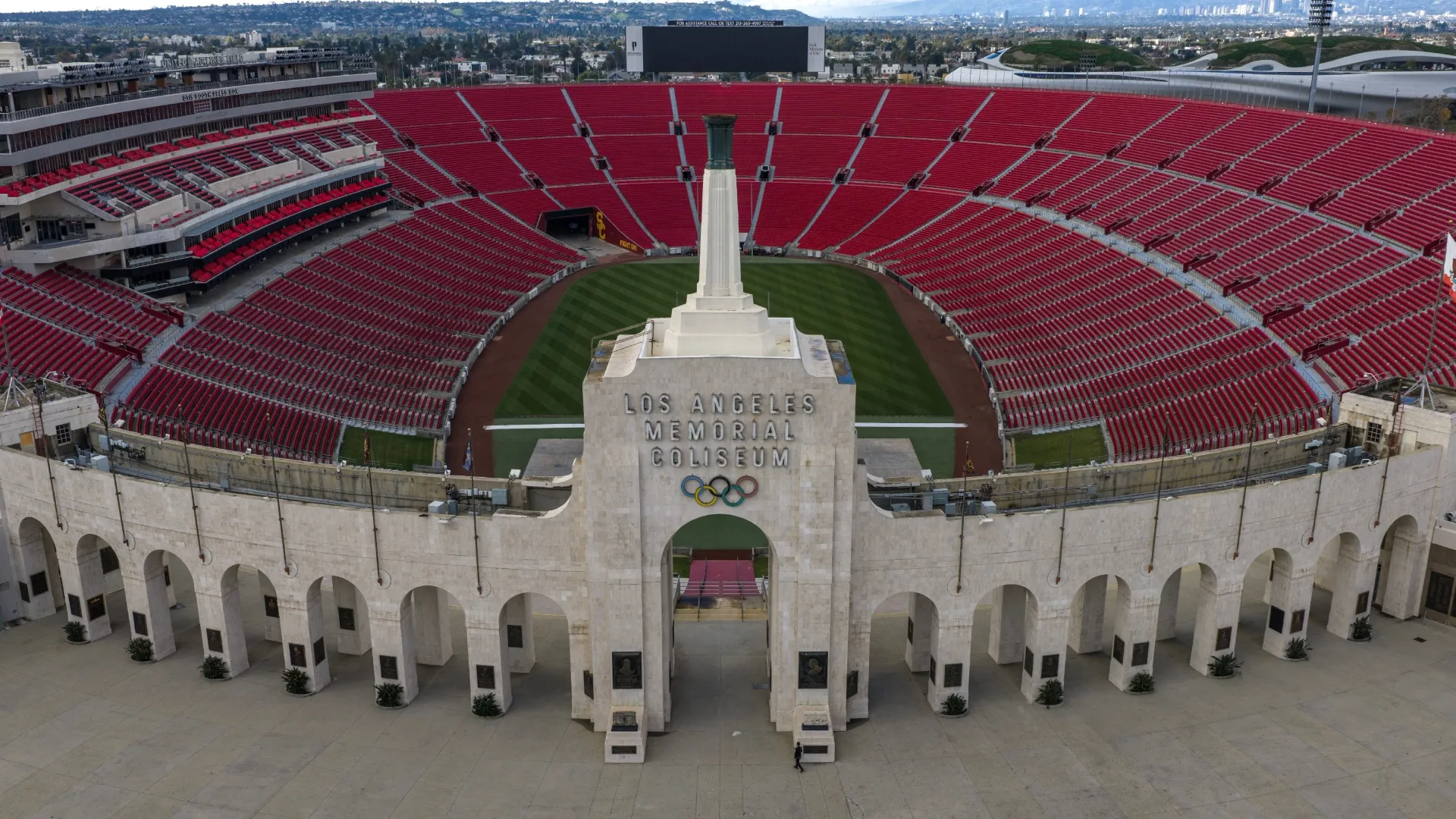 A general view of the Los Angeles Memorial Coliseum.