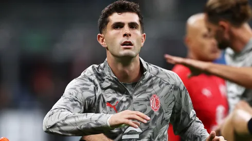 Christian Pulisic of AC Milan warms up before the Serie A match.