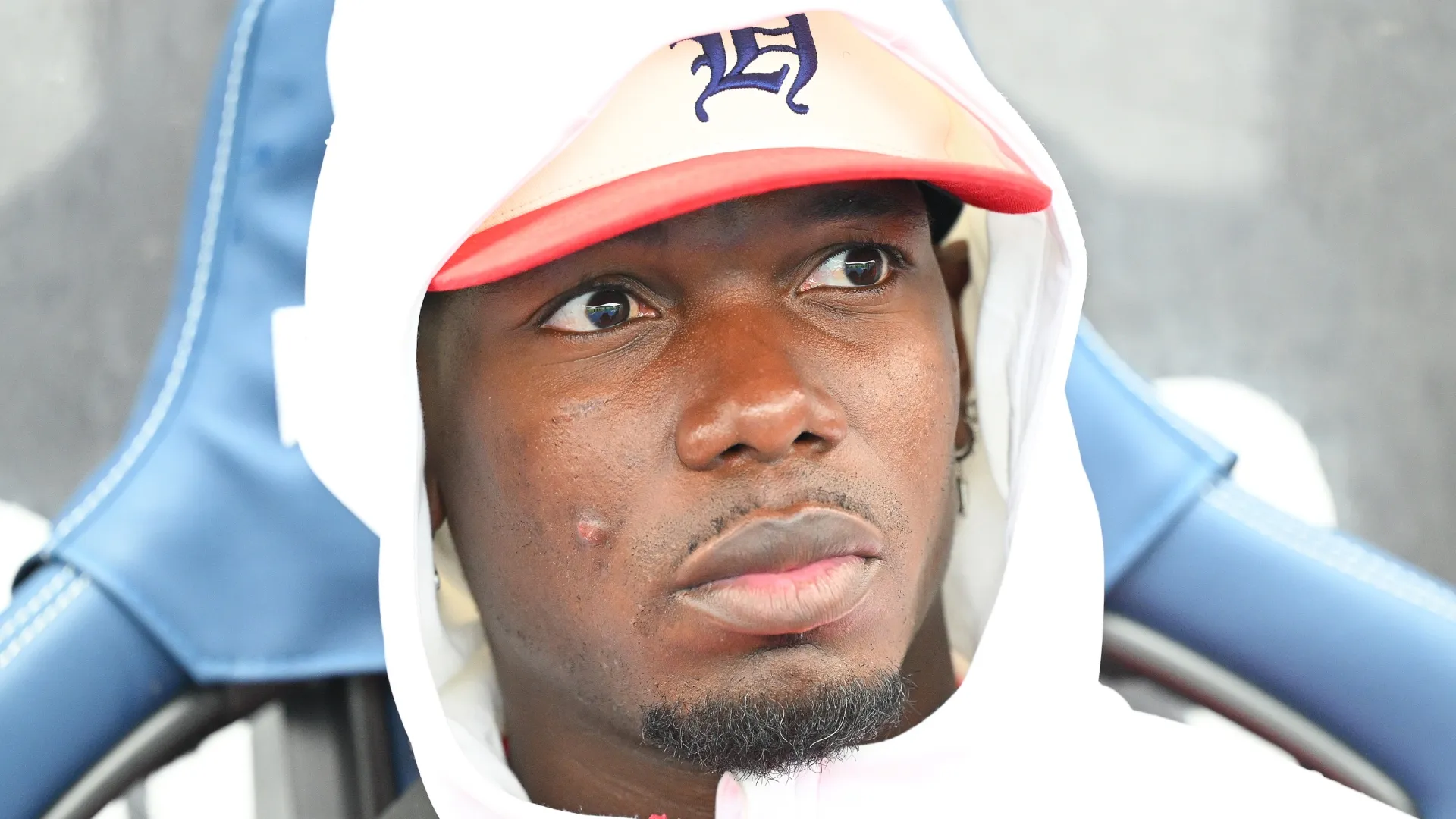 Paul Pogba of AS Monaco in the dug out.