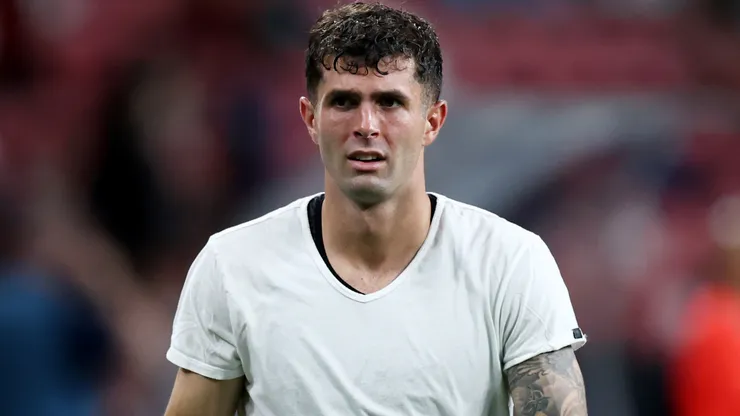 : Christian Pulisic of AC Milan reacts on the sidelines