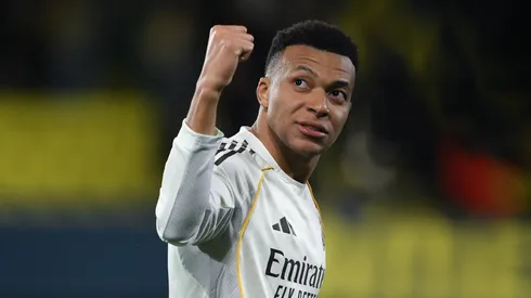 Kylian Mbappe of Real Madrid celebrating.