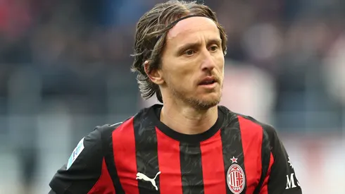 Luka Modric of AC Milan looks on during the Serie A match.