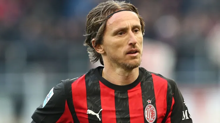 Luka Modric of AC Milan looks on during the Serie A match.