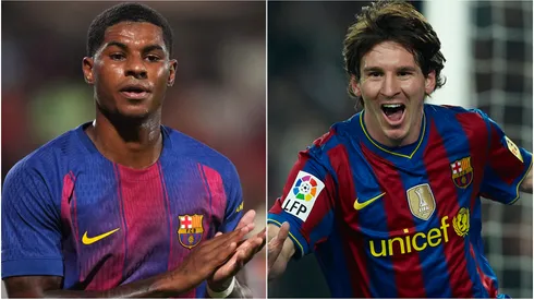 Marcus Rashford (left) and Lionel Messi (right)
