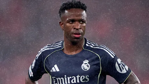 Vinicius Junior of Real Madrid CF reacts during the UEFA Champions League.
