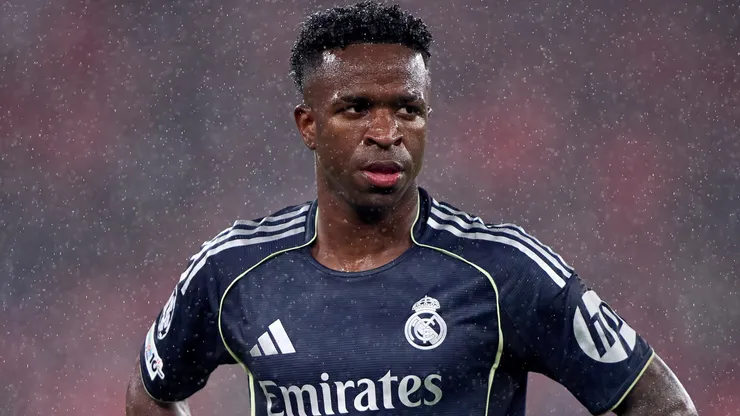 Vinicius Junior of Real Madrid CF reacts during the UEFA Champions League.
