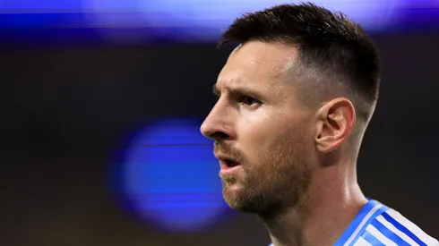 Lionel Messi playing for Argentina.