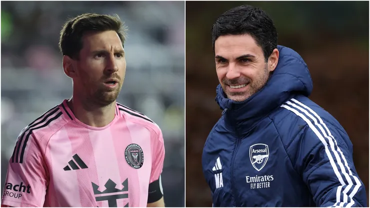 Lionel Messi and Mikel Arteta.
