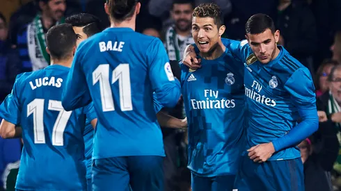 Cristiano Ronaldo of Real Madrid celebrates after scoring