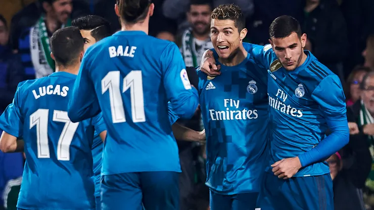Cristiano Ronaldo of Real Madrid celebrates after scoring