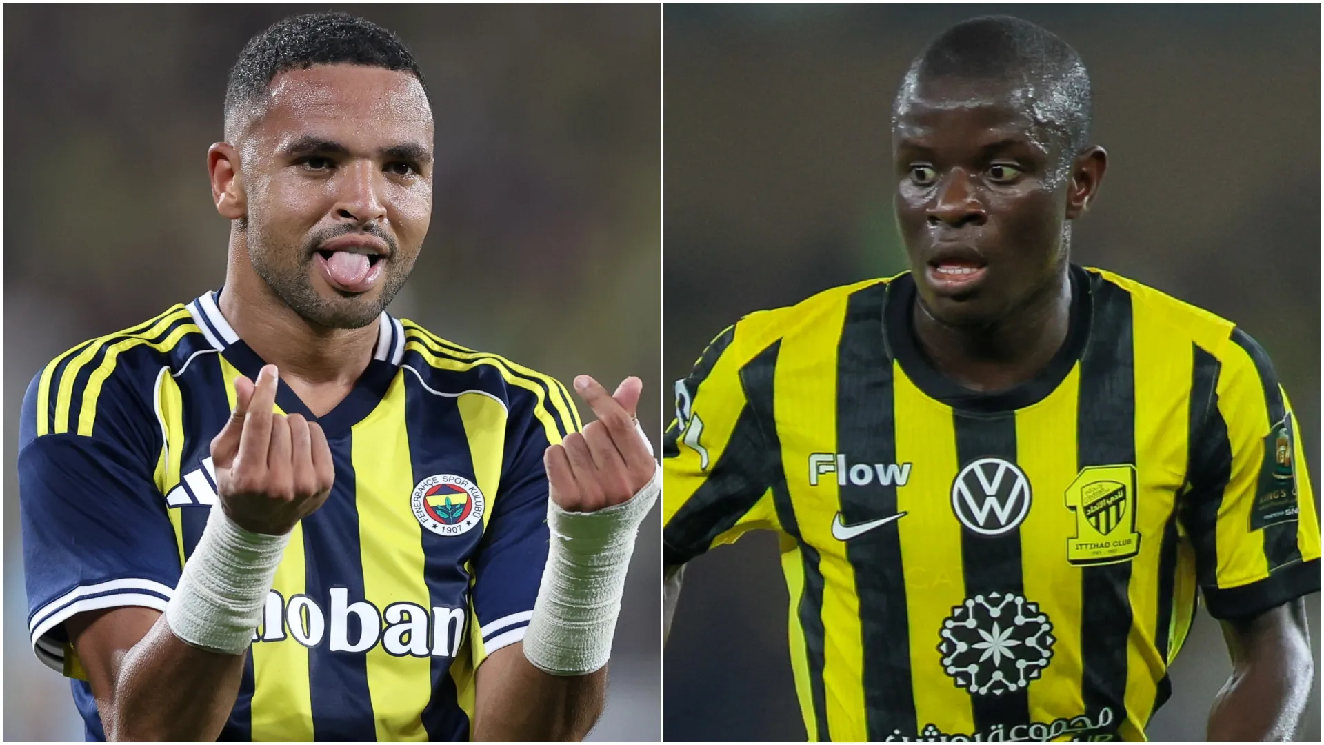 Fenerbahce's Youssef En-Nesyri and Al Ittihad's Ngolo Kante
