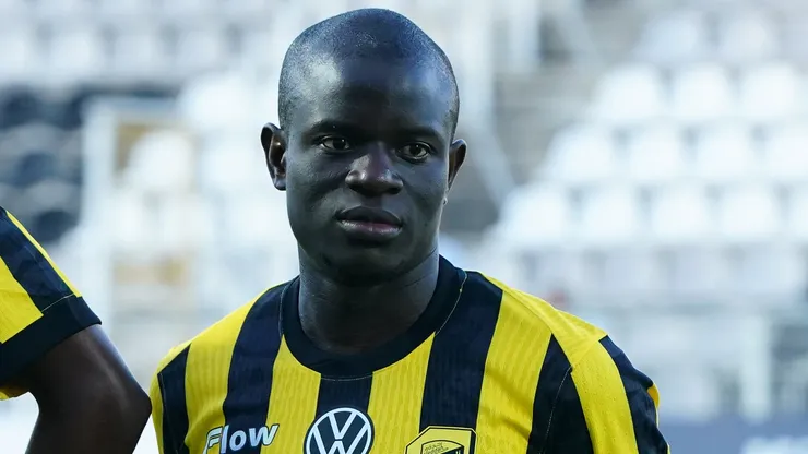 N'Golo Kante of Al-Ittihad before the start of the Pre-Season Friendly match.
