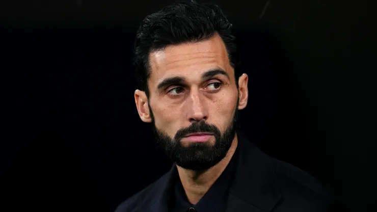 Alvaro Arbeloa, Head Coach of Real Madrid, looks on prior to the UEFA Champions League.
