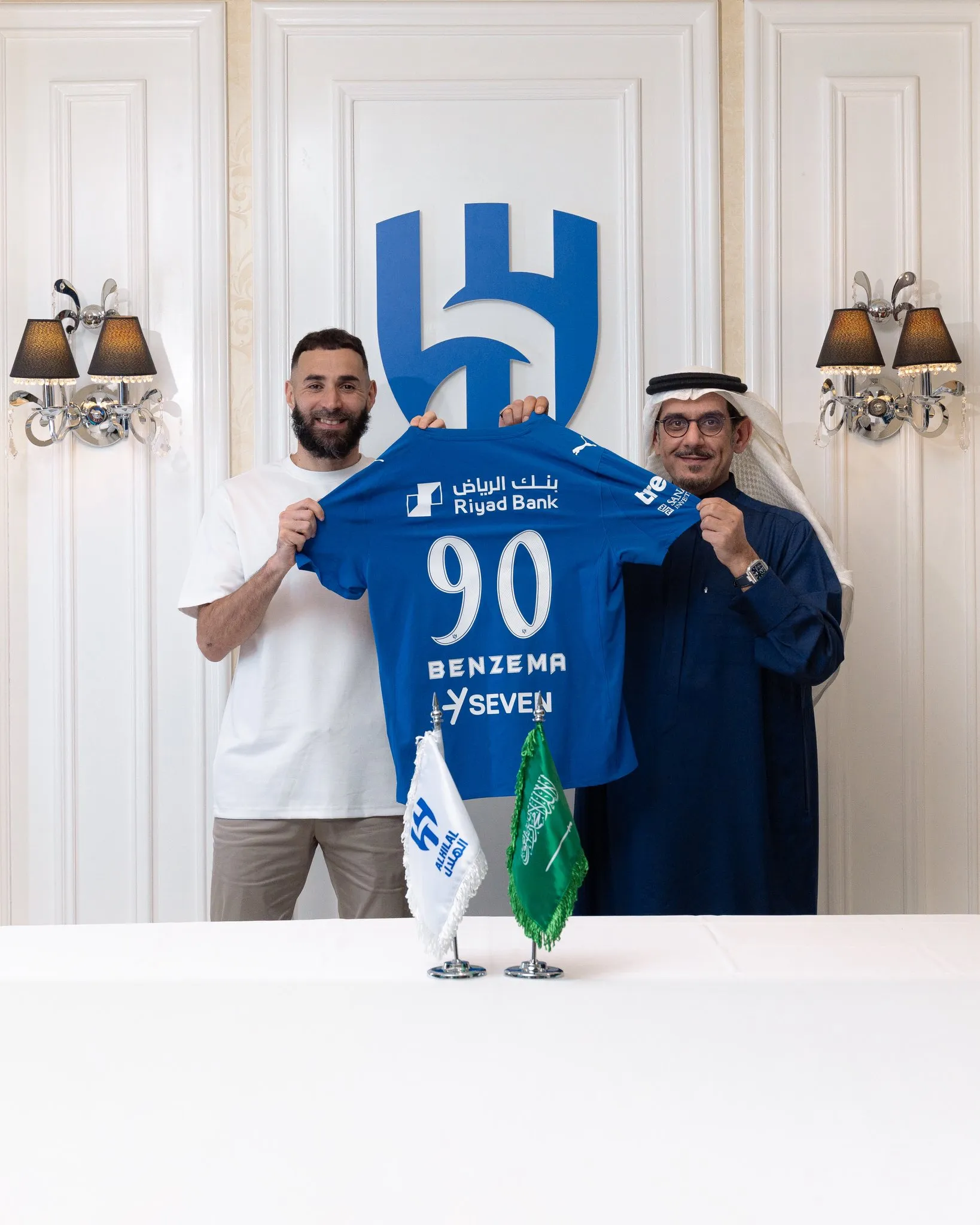 Karim Benzema is presented as new Al Hilal player.