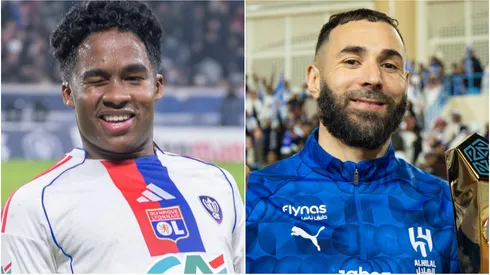 Endrick of Olympique Lyon and Karim Benzema of Al Hilal.
