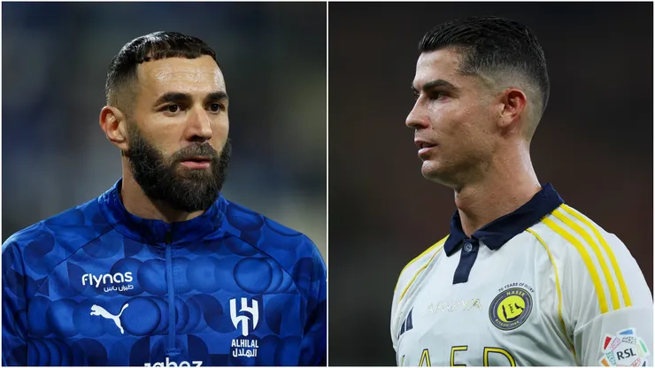Karim Benzema of Al Hilal and Cristiano Ronaldo of Al Nassr.
