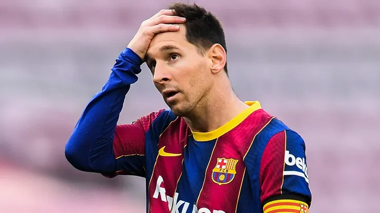 Lionel Messi of FC Barcelona shows his dejection during the La Liga game.
