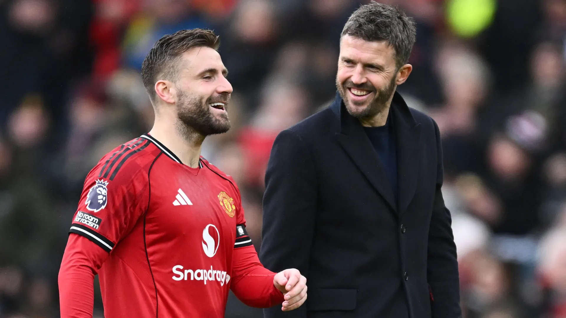 Manchester United's Luke Shaw and Michael Carrick