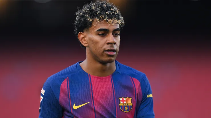 Lamine Yamal of FC Barcelona looks on during the LaLiga EA Sports match.
