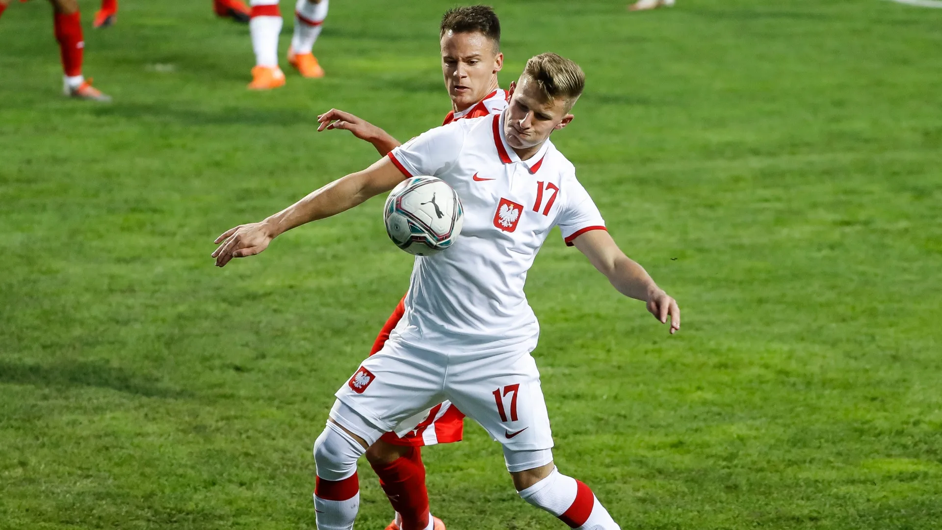 Mateusz Bogusz playing for Poland.