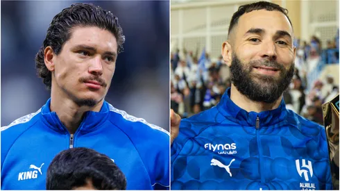 Darwin Nunez (left) and Karim Benzema (right)
