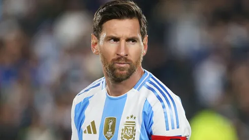Lionel Messi of Argentina looks on prior to the FIFA World Cup 2026 South American Qualifier match.