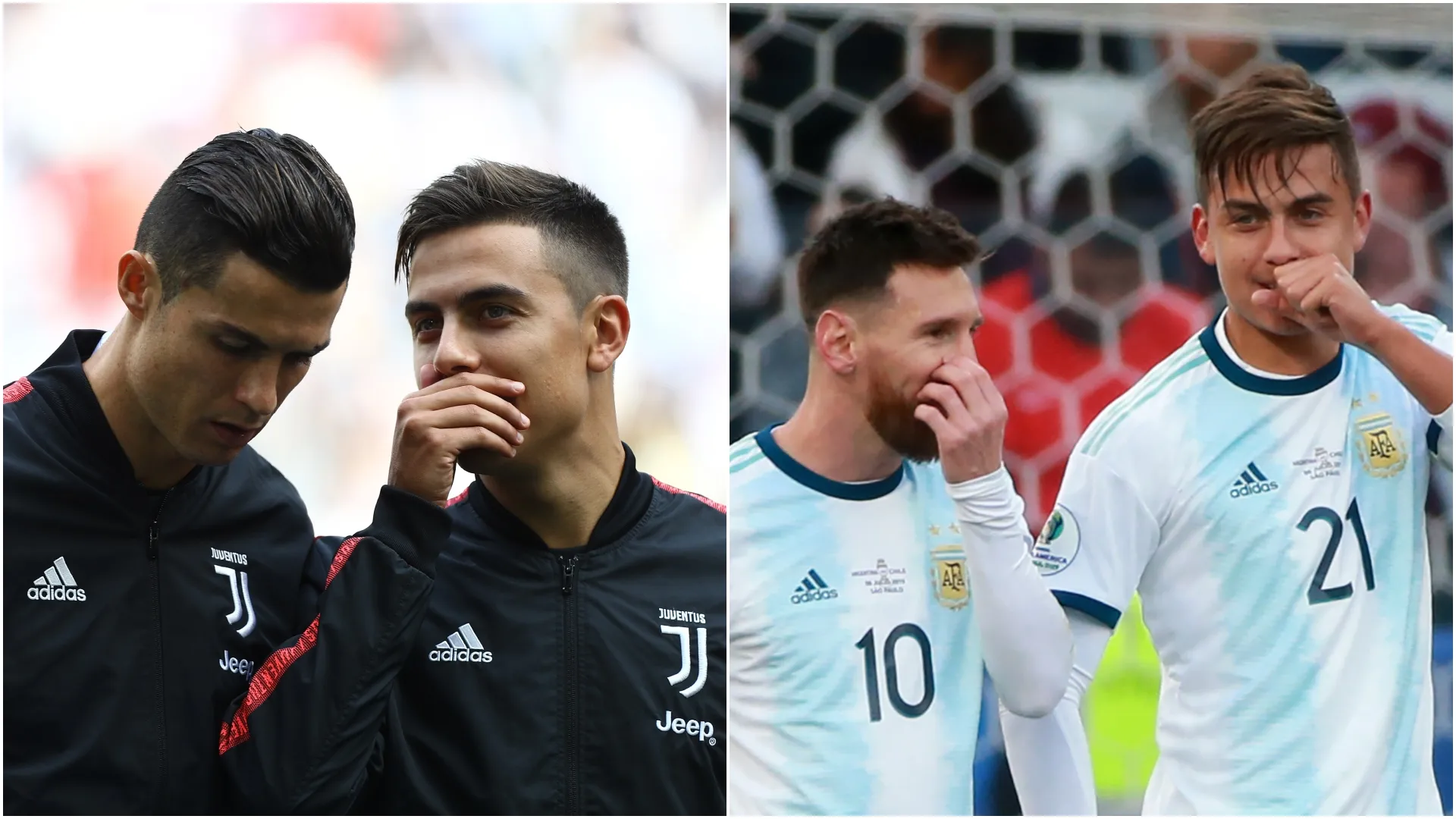 Paulo Dybala speaking to Cristiano Ronaldo in Juventus, and to Lionel Messi in Argentina.