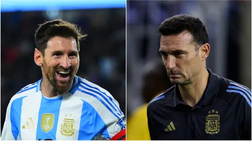 Argentina forward Lionel Messi and head coach Lionel Scaloni.
