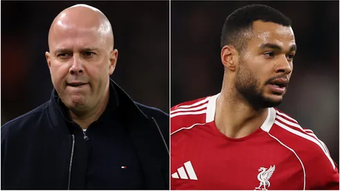 Arne Slot, Manager of Liverpool and Cody Gakpo.