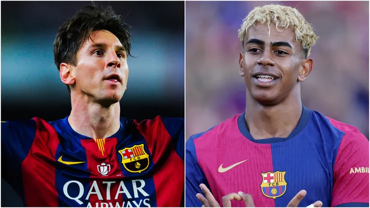 Lionel Messi (left) and Lamine Yamal (right)
