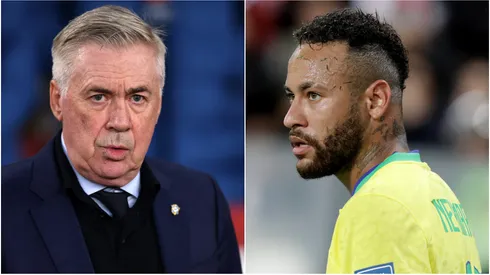 Brazil coach Carlo Ancelotti and Neymar.