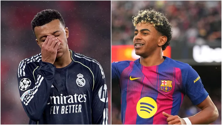 Real Madrid's Kylian Mbappe and Barcelona's Lamine Yamal.
