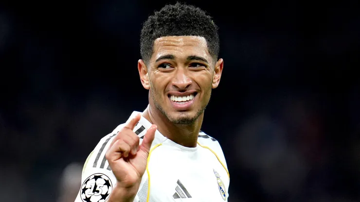 Jude Bellingham of Real Madrid looks on during the UEFA Champions League.
