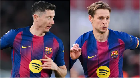 FC Barcelona stars Robert Lewandowski and Frenkie de Jong.