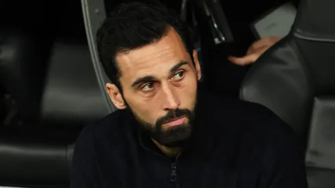 Alvaro Arbeloa, Head Coach of Real Madrid, looks on prior to the UEFA Champions League.
