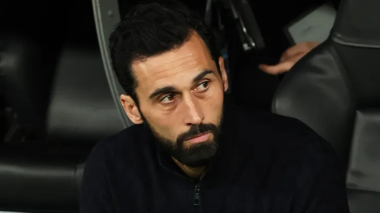 Alvaro Arbeloa, Head Coach of Real Madrid, looks on prior to the UEFA Champions League.