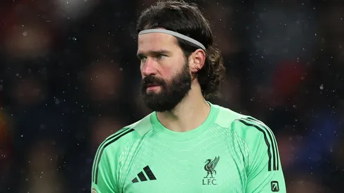 Alisson Becker of Liverpool during the Premier League match.