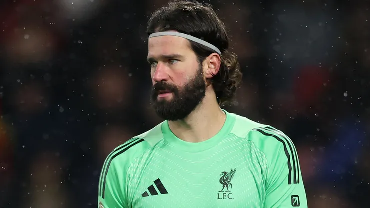 Alisson Becker of Liverpool during the Premier League match.