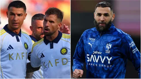 Cristiano Ronaldo, Inigo Martinez (left) and Karim Benzema (right)