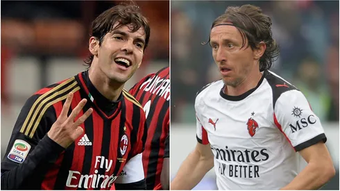 Ricardo Kaka and Luka Modric of AC Milan.