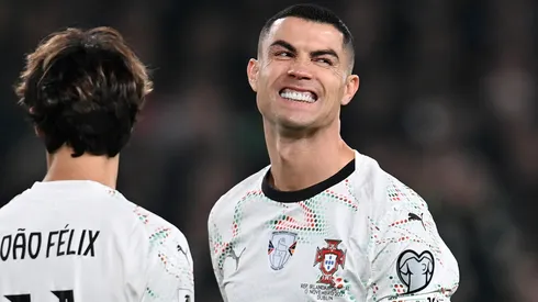 Cristiano Ronaldo of Portugal reacts